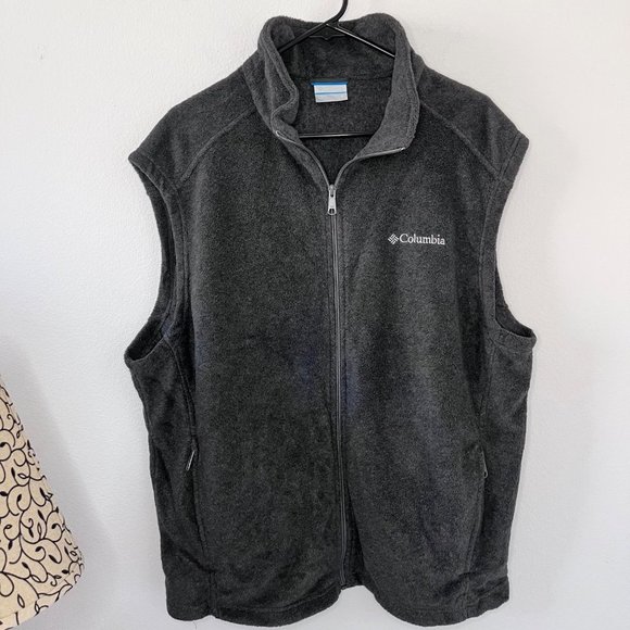 Columbia Other - Columbia Fleece Full Zip Grey Vest with Pockets Men's Size XL